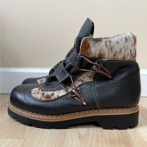 Martino Leather/Cowhide Buckle Hiking Boot - Women’s Size 10